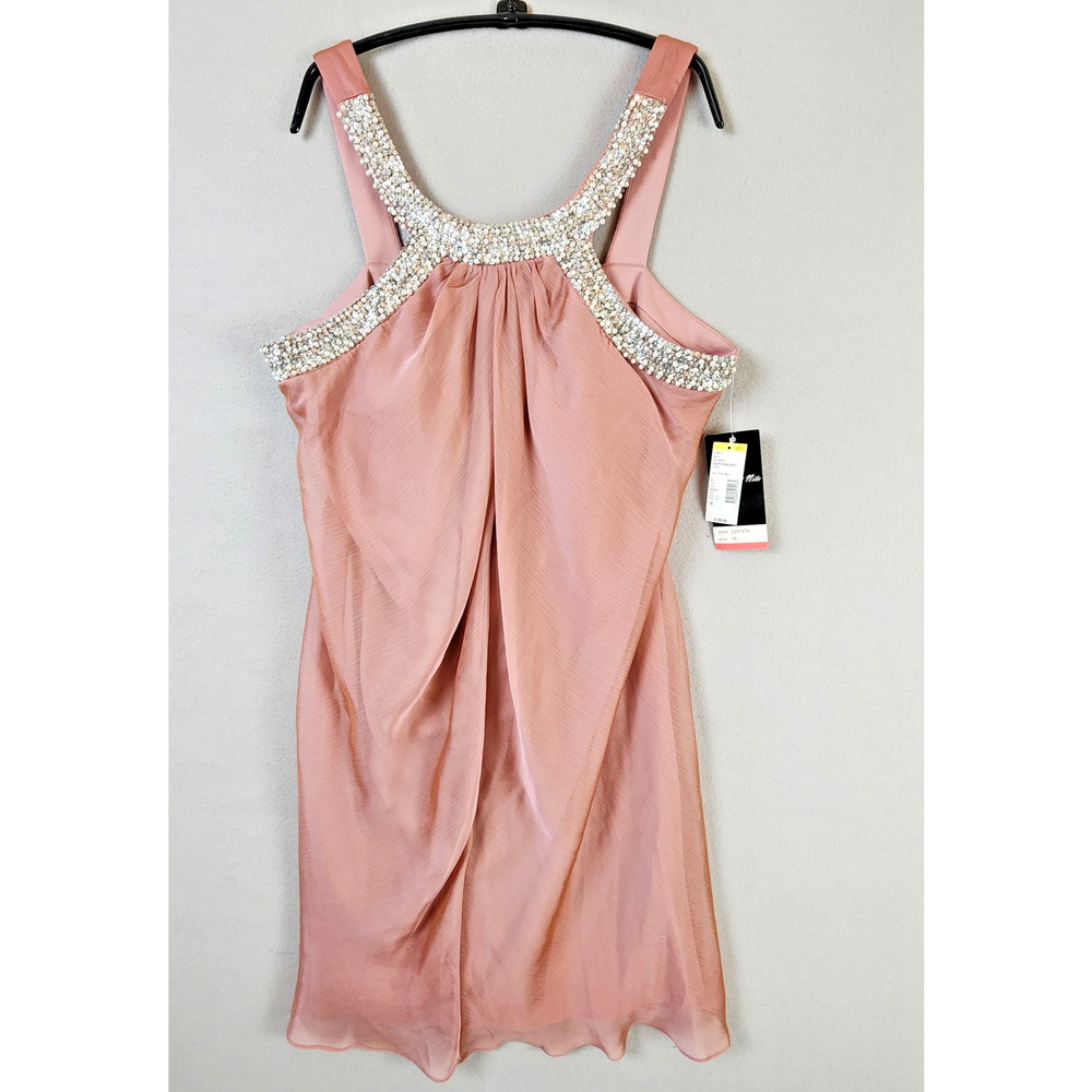 Scarlett Nite Pink Halter Dress Size 16 Rhinestone Formal Evening Prom Gown